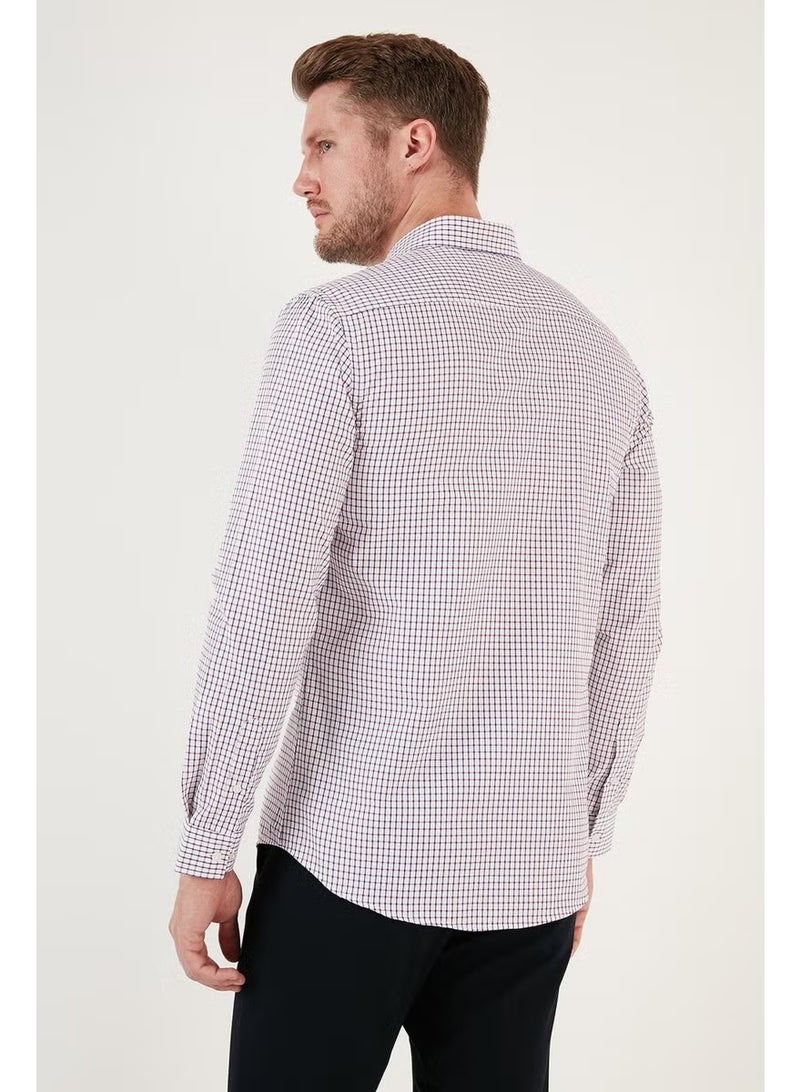 Buratti Patterned Cotton Blend Button Collar Long Sleeve Slim Fit Shirt Men's Shirt CF23S7496 - Image 5